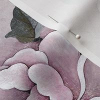 Vintage Peony Flower - Pink/Stone Grey