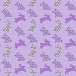 boho purple bunnies daisy flowers 