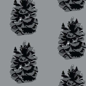 Pinecone Small (3inx4.5in) on Gray