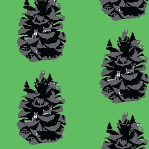 Pinecone Small (3inx4.5in) on Green
