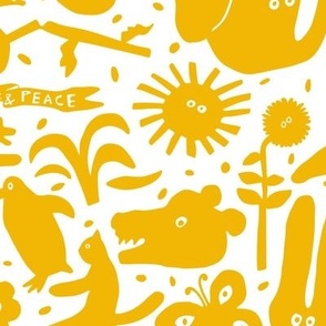 Love & Peace_Animals_Yellow