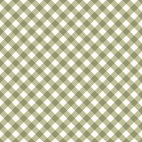 Sage Diagonal Gingham, Small Scale