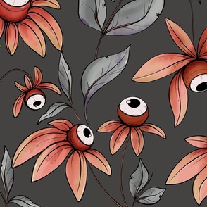 Whimsical eye flower - dark