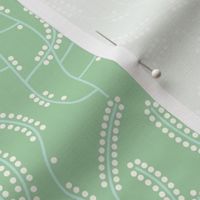 Art deco Moss Horsetail celadon mint large wallpaper scale by Pippa Shaw