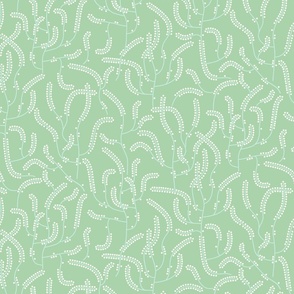 Art deco Moss Horsetail celadon mint large wallpaper scale by Pippa Shaw