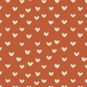 Terracotta Boho Tiny Hearts 6x6