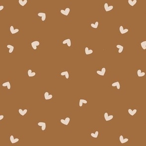 Scattered Boho Valentine's Day Hearts - Brown 6x6