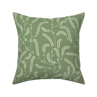 Art deco Moss Horsetail olive green extra large duvet scale by Pippa Shaw