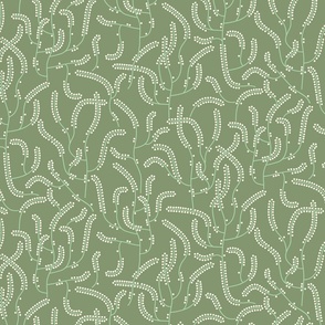 Art deco Moss Horsetail olive green large wallpaper scale by Pippa Shaw