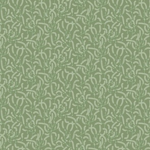 Art deco Moss Horsetail olive green medium scale by Pippa Shaw