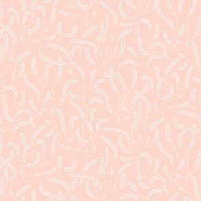 Art deco Moss Horsetail chalk blush pink large wallpaper scale by Pippa Shaw