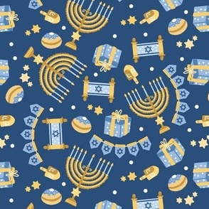 Hannukah on Blue