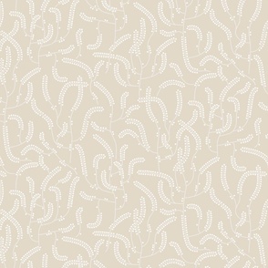 Art deco Moss Horsetail chalk french grey beige natural linen large wallpaper scale by Pippa Shaw