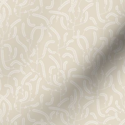 Art deco Moss Horsetail chalk french grey beige natural linen medium wallpaper scale by Pippa Shaw
