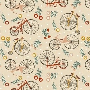 Old fashioned bicycles