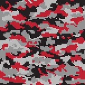 Military Camo Seamless Pattern. Camouflage in Red, Black and White