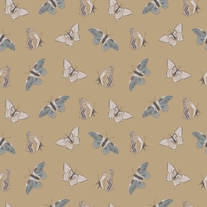 Fly Away Home in Buttercup - Medium Scale - Butterflies - 9x9