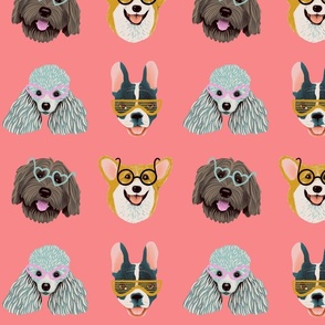 pop art dogs pink