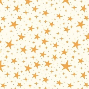 Ditsy Classic Christmas Stars in Cream and Gold 6x6