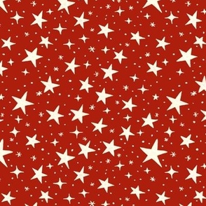 Ditsy Red Christmas Stars 6x6