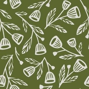 scattered tulips dark green