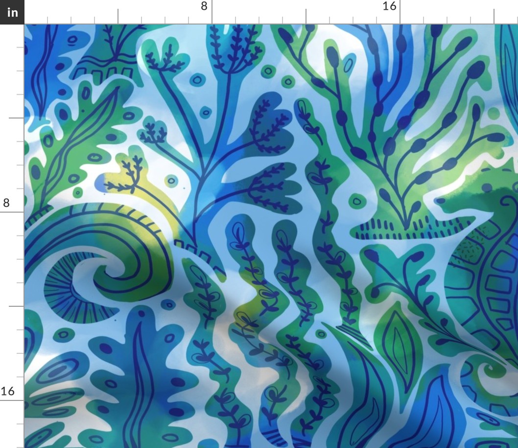 I spy a seahorse aqua wallpaper scale