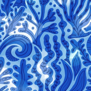 I spy a seahorse blue wallpaper scale