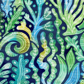 I spy a seahorse green wallpaper scale