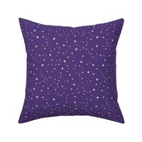 Hand drawn Yellow stars on purple night sky, seamless star pattern