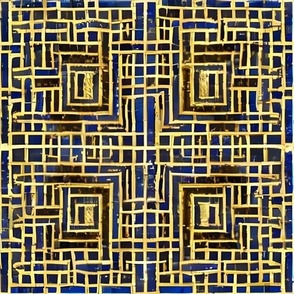 Lapis Blue and Gold Mosaic