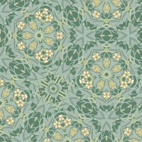 Green Floral Entwined  