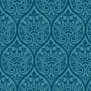 Gothic Revival Ogee 125, peacock blue, 6W