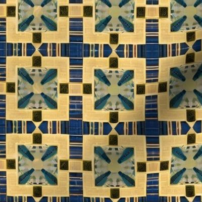Gold and Blue Roman Mosaic