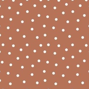 3x3 Polka Dots - Small Scale Retro Dots - Guava/Cream Polka Dots - Rust Orange - Cream Polka Dots