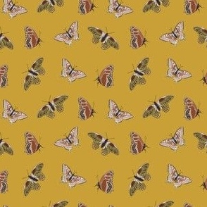3x3 Butterflies - Small Scale Retro Butterfly - Line Art Butterfly/Yellow - Pink Butterflies - Butterflies Aesthetic
