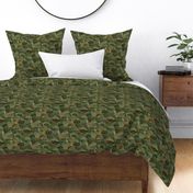 Boho moss garden with moss sporophytes and boho medallions - olive green - mid-large