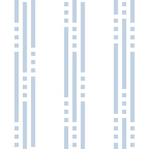 classic stripe - dashed lines fog and white - blue coastal wallpaper and fabric
