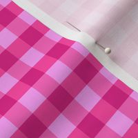 1/2" Bright Pink Gingham – Magenta Pink Check D