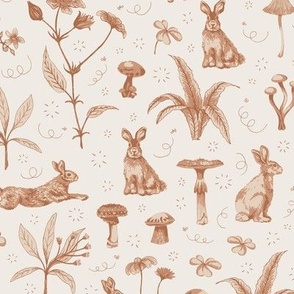 Rabbits Binkying - Small Scale - Terracotta
