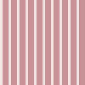 Light mauve pink and ivory stripes