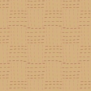 Coral and mustard yellow weave