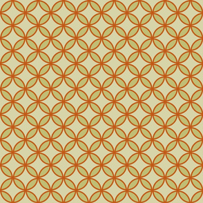 circles diamonds olive burnt orange 