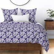 Otomi birds white-indigo BIG