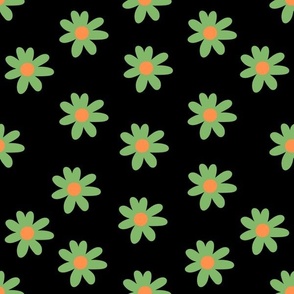 Black Green Flowers