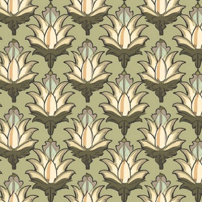 Victorian Bromeliads on Sage Green - Coordinate - Large Scale
