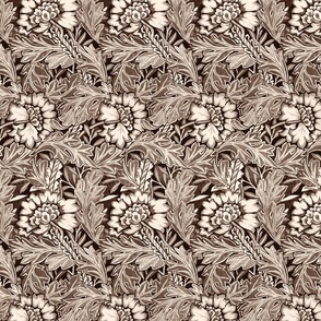 1876 Anemone by William Morris - Sepia Tones Watercolor Coordinate