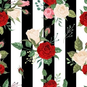 Roses on Stripes