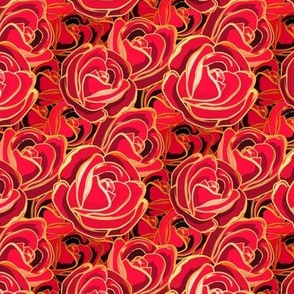 Bright Red Gilded Rose Garden