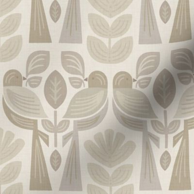 Folk Birds | med. Cream Neutral