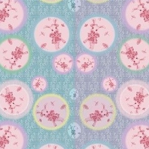 5x7-Inch Repeat of STRIPE of Dusty-Lilac and Soft-Blue of Dottie Rabbit Pastel Dreams
